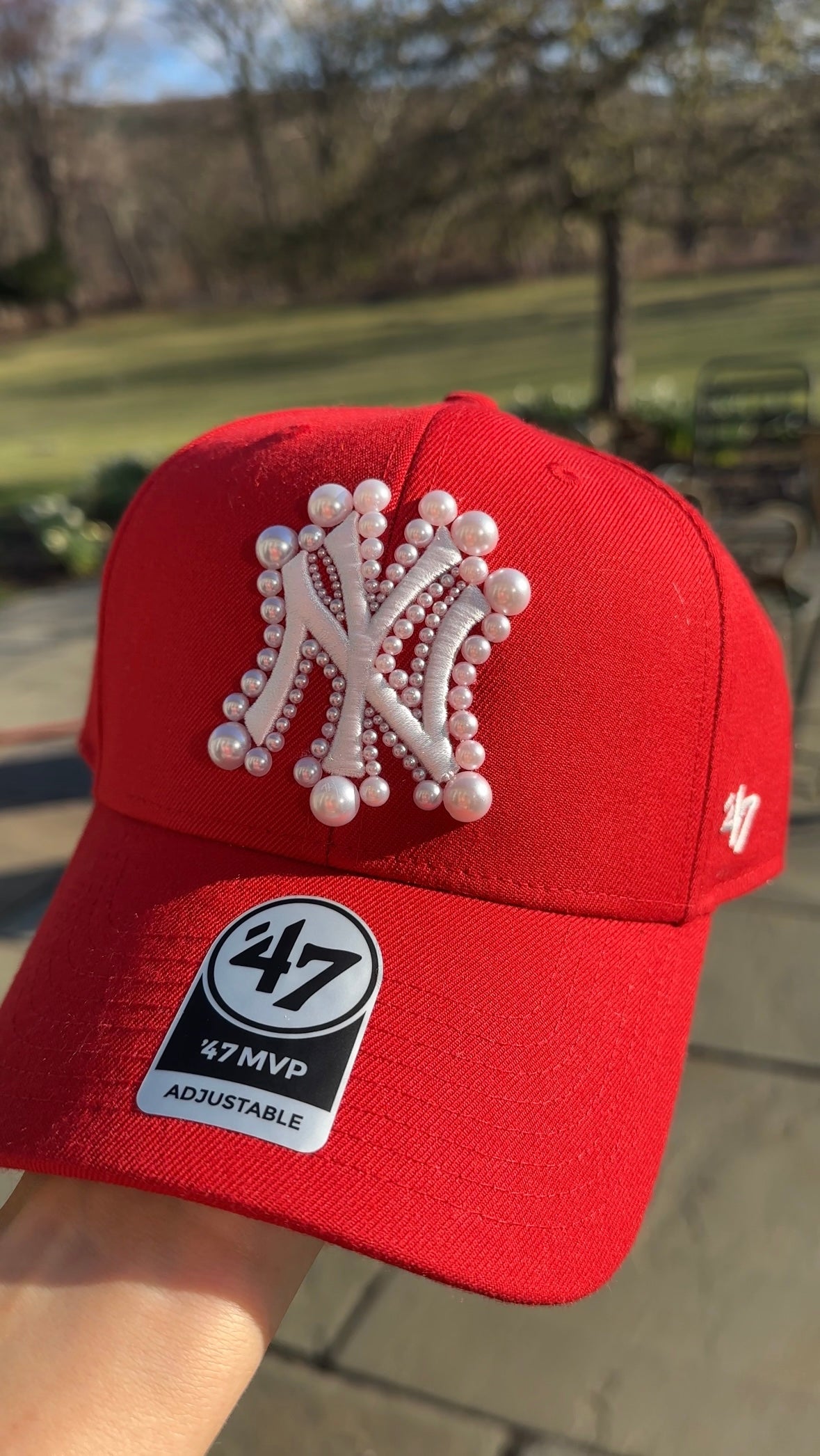Pearl Embellished Baseball Cap
